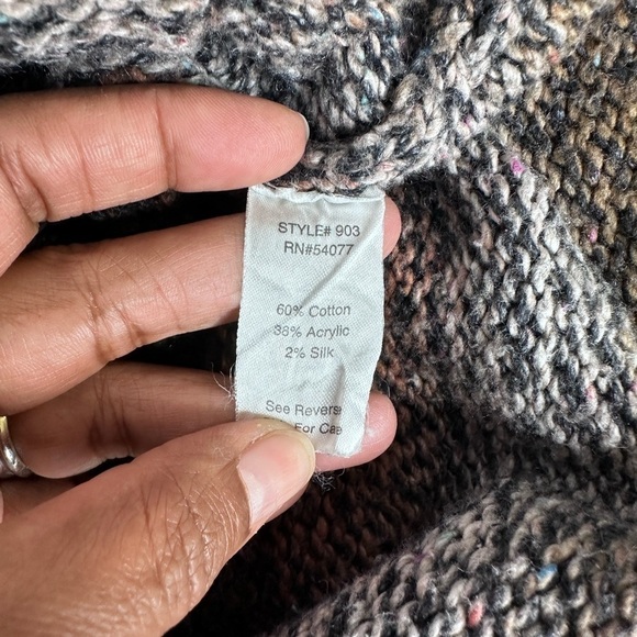 CABI 903 Cotton Silk Chunky Sweater Knit Frontier Fringed Cardigan - Picture 7 of 9